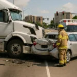 Rear-End Truck Crash Disputes Legal Aftermath Scene