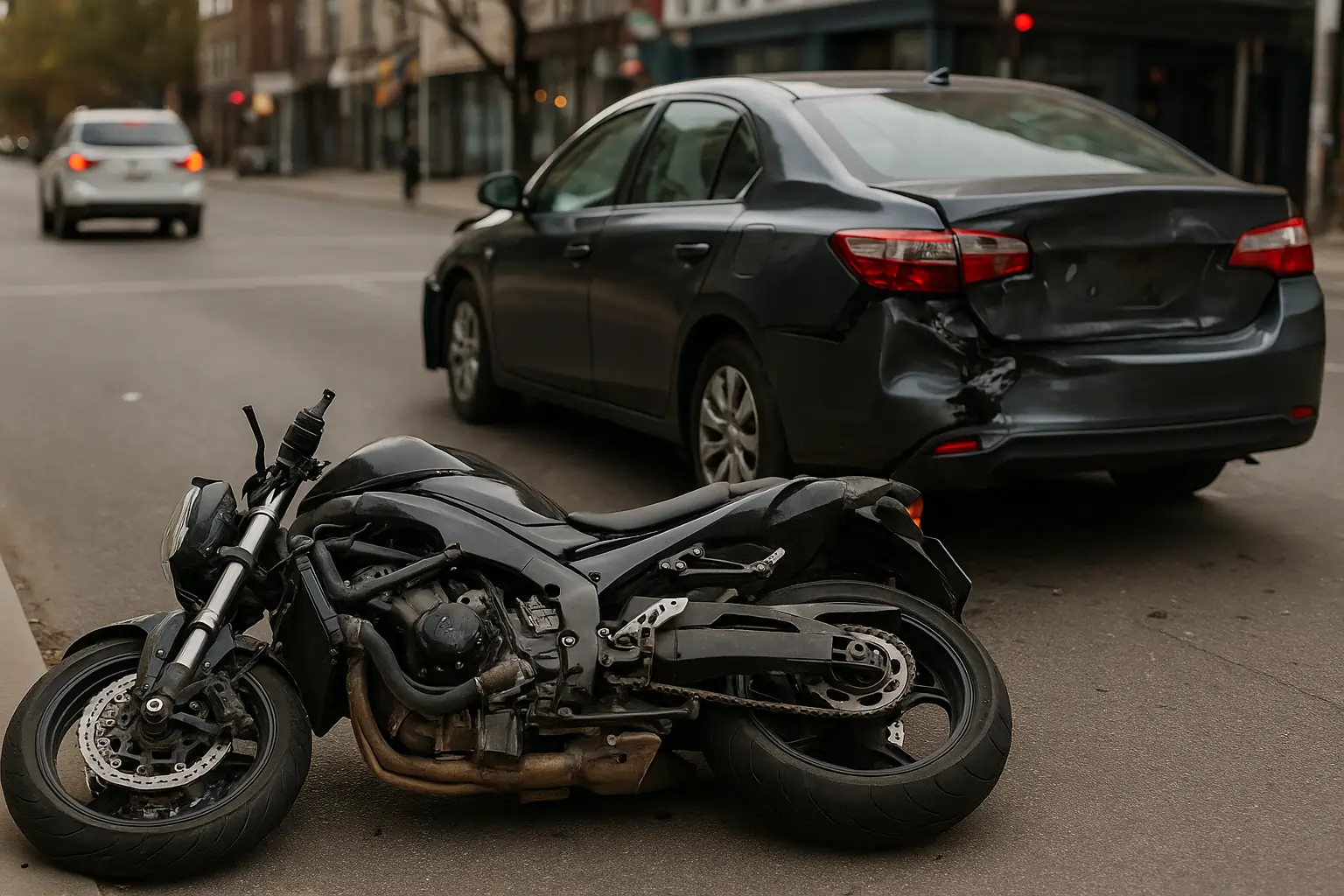 Motorcycle Accident Soft Tissue Injuries Crash Scene