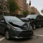 Local Intersection Auto Accident Lawyer Scene with City Crash