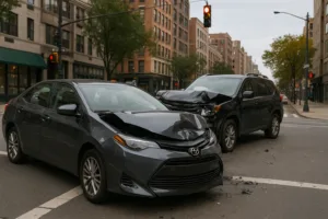 Local Intersection Auto Accident Lawyer Scene with City Crash