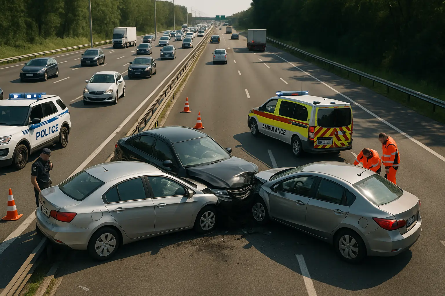 Multi-Vehicle Accident Legal Aid Urban Crash Scene