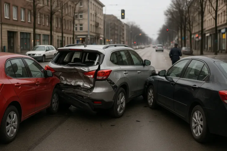 Multi-Vehicle Accident Representation Near Me Scene with Several Cars Involved