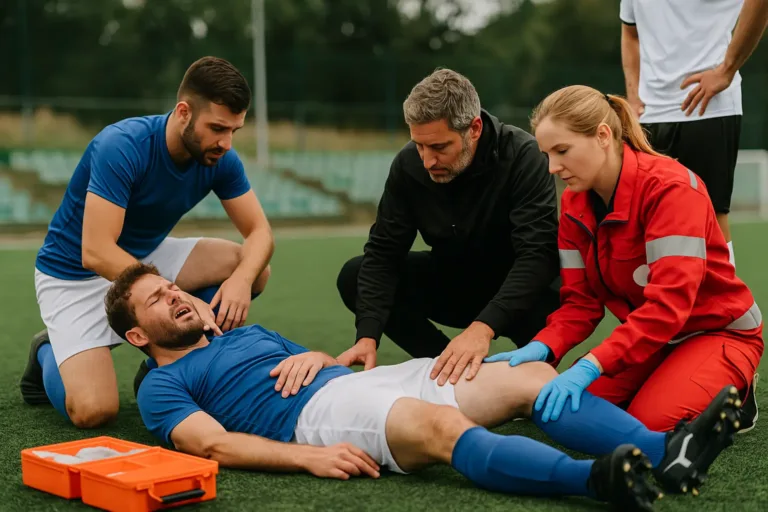 Sports Accident Legal Help Injury Scene on Playing Field