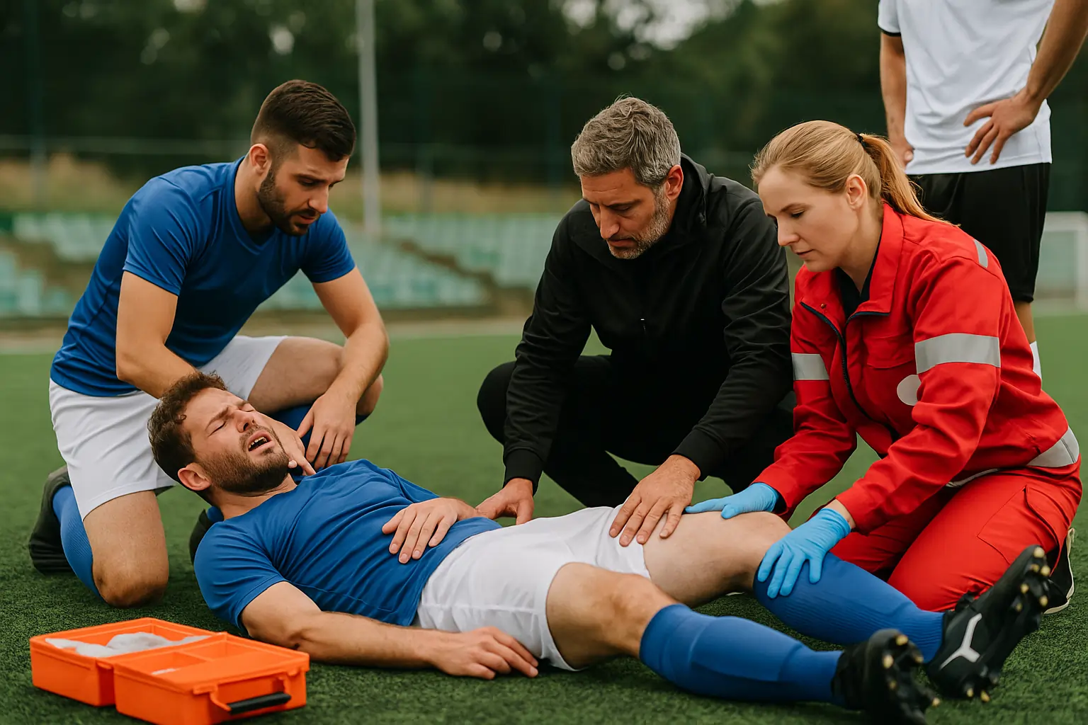 Sports Accident Legal Help Injury Scene on Playing Field