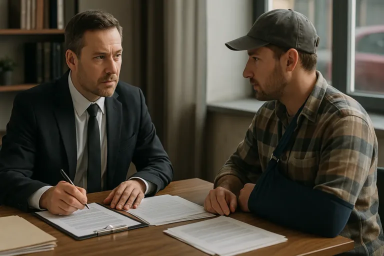 auto collision injury settlement discussion between lawyer and client