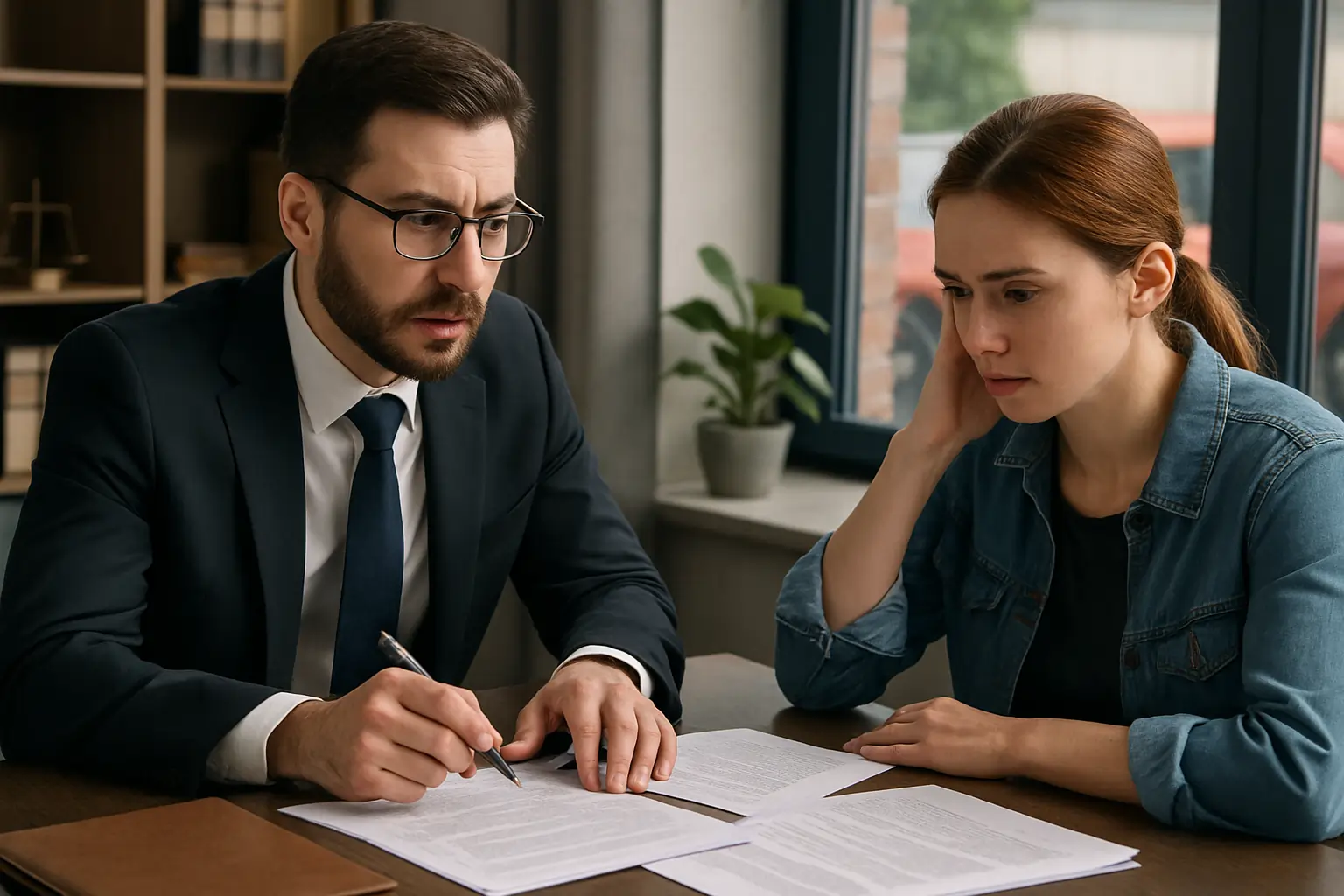 Drunk driving car accident settlement discussion in lawyer’s office