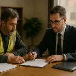collision injury cases in a lawyer’s office with client consultation