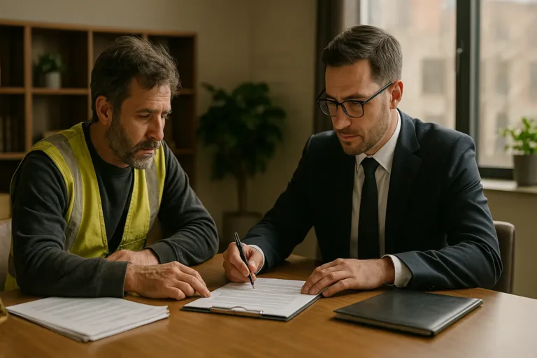 collision injury cases in a lawyer’s office with client consultation