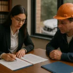 auto injury lawyer helping client with accident settlement