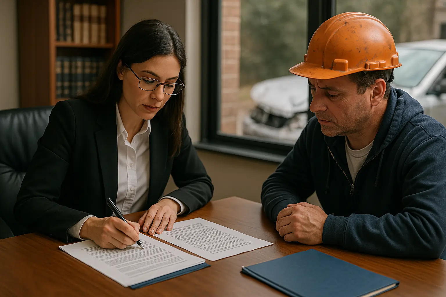 auto injury lawyer helping client with accident settlement