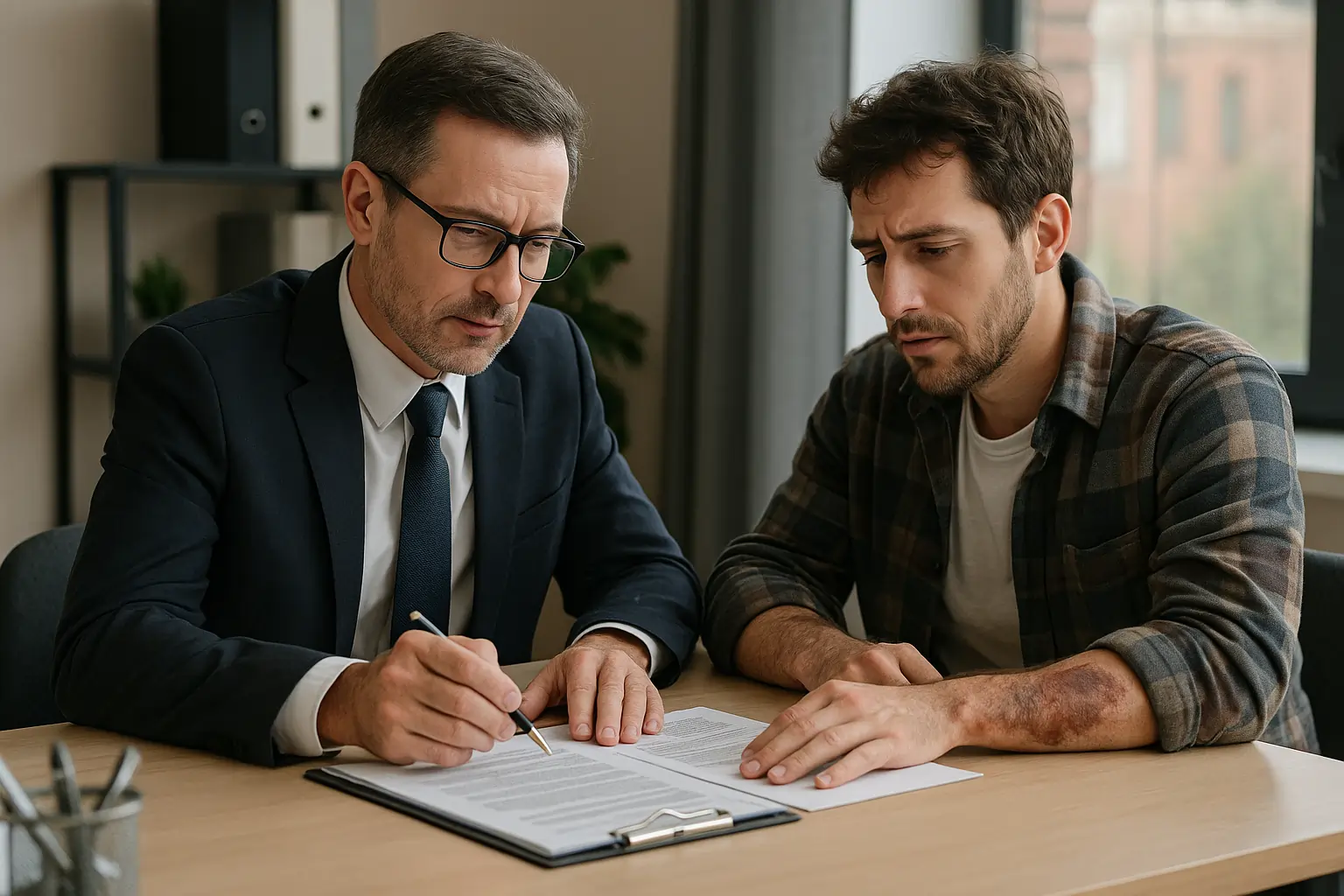 Nearby burn injury accident lawyer helping client