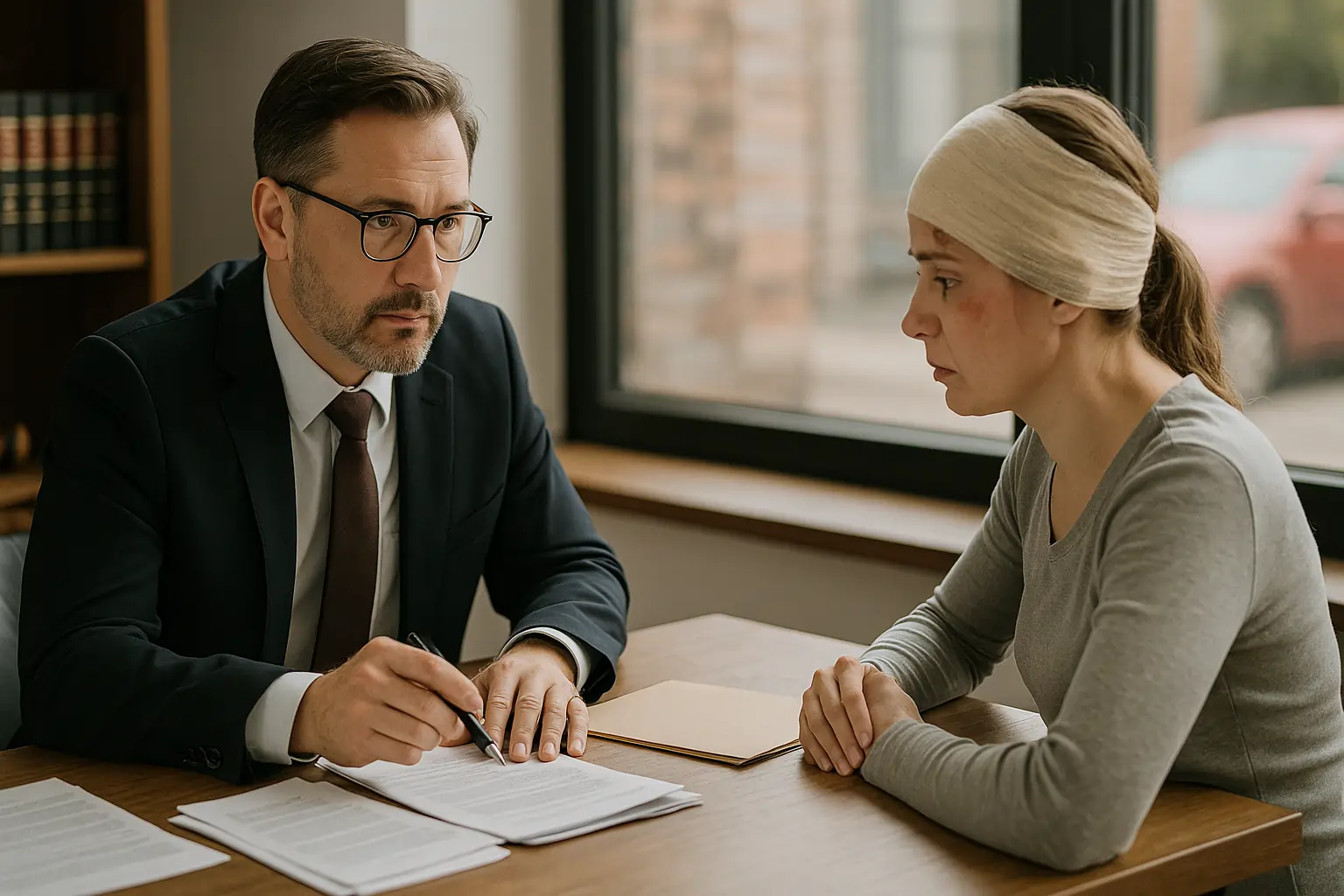 speeding car crash legal consultation in law office