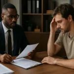 spinal cord injury lawyer assisting a client in a legal consultation