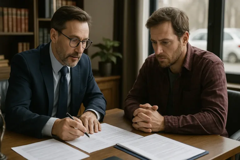 spot truck collisions with lawyer discussing evidence