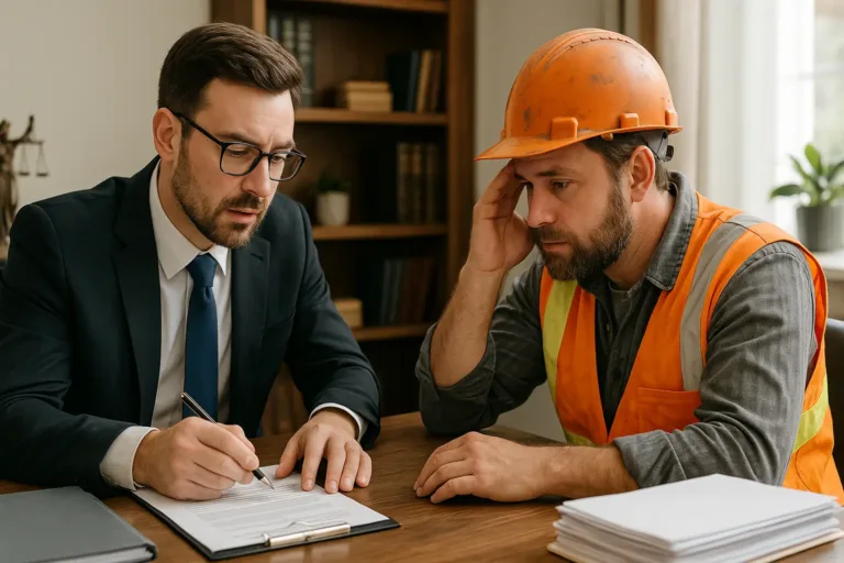 Truck rollover case compensation discussion with lawyer and client