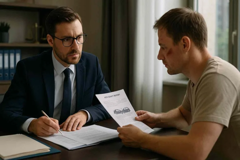 auto insurance lawyer helping client prove crash liability