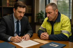 truck crash attorney reviewing rear-end truck accident evidence